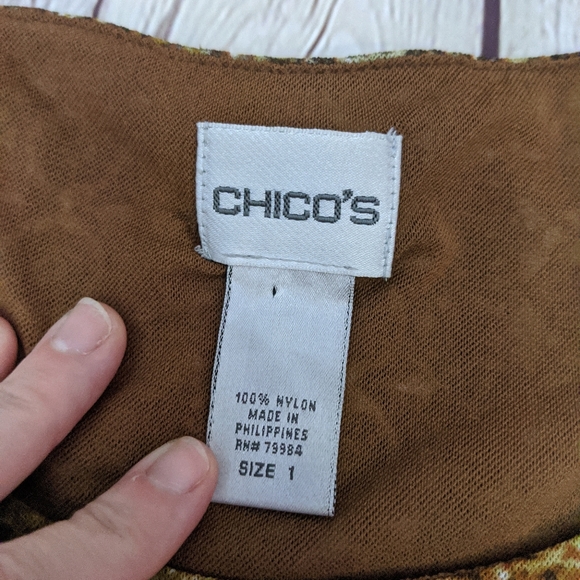 Chico's Long Sleeve Shirt 1/ Medium - Picture 7 of 7